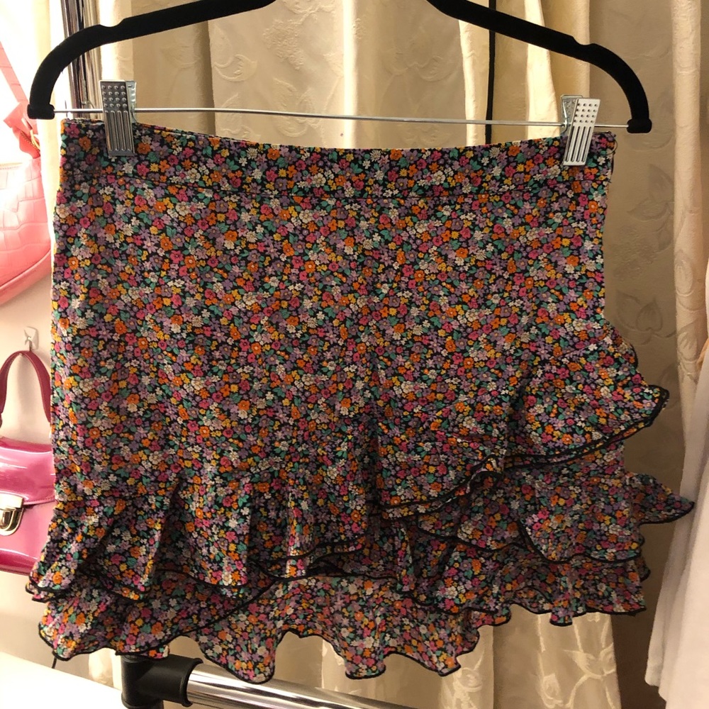 Flowy Multicolored Oasis Jeans Skirt